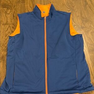 Reversible Peter Millar Golf Orange/Blue Quilted Vest size medium